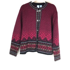 Frost Women Wool Sweater Burgundy Petite Large